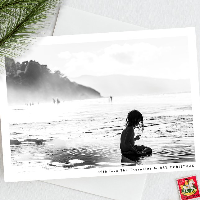 Modern Elegant - minimalt Ram GOD JUL-foto Julkort (Skapare uppladdad)