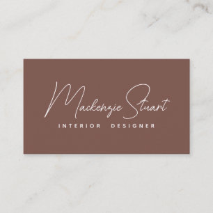 Modern Elegant - minimalt skript Terracotta Visitkort