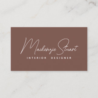 Modern Elegant - minimalt skript Terracotta Visitkort