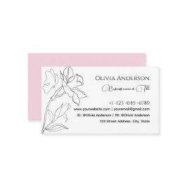 Modern Elegant - minimalt svart och Rosa Visitkort