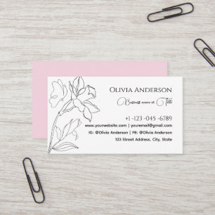 Modern Elegant - minimalt svart och Rosa Visitkort