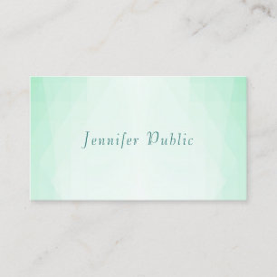 Modern Elegant Mint Grönt Script Monogram-mall Visitkort