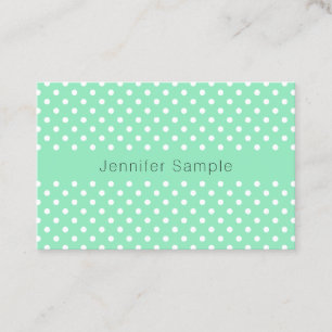 Modern Elegant Mint Grönt White Dots Template Visitkort