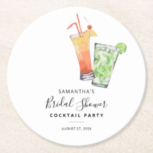Modern Elegant Möhippa Cocktail Party Underlägg Papper Rund