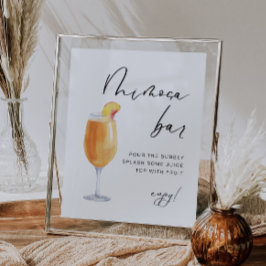 Modern Elegant | Möhippa Mimosa Pub Sign Poster
