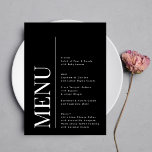Modern Elegant Monogram Black White Bröllop Meny<br><div class="desc">Gratulera till den tidlösa skönheten i kärlek med min förstklassiga Premium Classic Modern Elegant Namn / Monogram Black & White Bröllop Collection. Höj din speciella dag till en ny nivå av sofistikering och charm när du går in på resan tillsammans som ett par. Vid Phrosne Ras Design Zazzle har vi...</div>