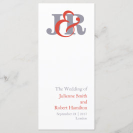 Modern Elegant Monogram Bröllop Ceremony-programme Program