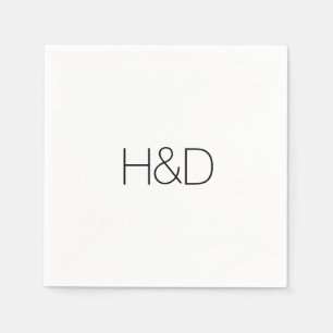 Modern Elegant Monogram Bröllop Enkel Pappersservett