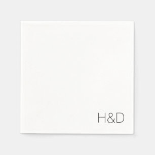 Modern Elegant Monogram Bröllop Simple Pappersservett