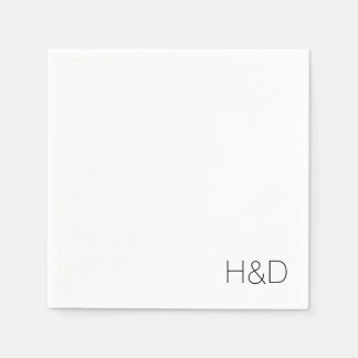 Modern Elegant Monogram Bröllop Simple Pappersservett