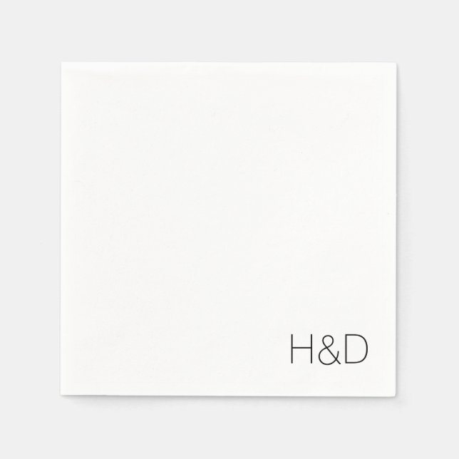 Modern Elegant Monogram Bröllop Simple Pappersservett (Framsidan)