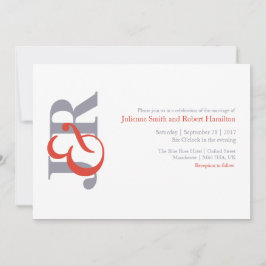 Modern Elegant Monogram bröllopsinbjudan Inbjudningar