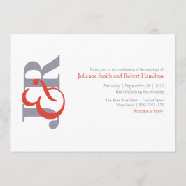 Modern Elegant Monogram bröllopsinbjudan Inbjudningar