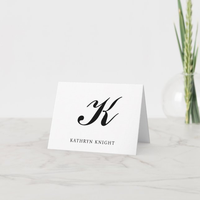 Modern Elegant Monogram Business - tackkort Anteckningskort (Framsida)