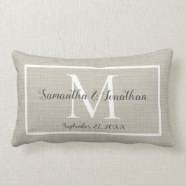 Modern Elegant Monogram Chic Bröllop Keepsaké Lumbarkudde