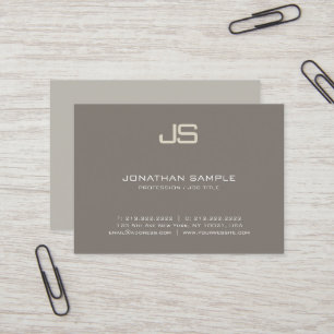 Modern Elegant Monogram Design Trendig Plain Luxur Visitkort