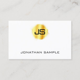 Modern Elegant Monogram Faux Guld-mall Visitkort