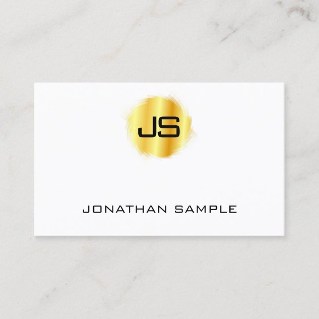 Modern Elegant Monogram Faux Guld-mall Visitkort (Framsida)