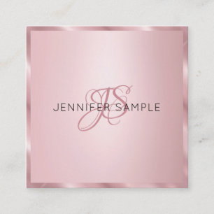 Modern Elegant-Monogram för Ro Guld Fyrkantigt Visitkort