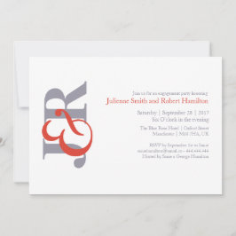 Modern Elegant Monogram-Förlovningsfest Inbjudningar