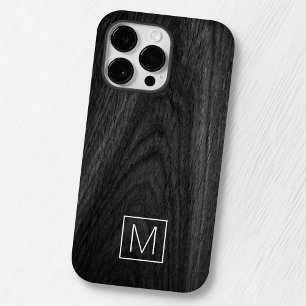Modern elegant monogram från början svart trälåda