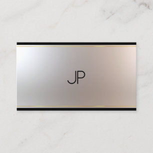 Modern Elegant Monogram Glam Unik Guld Silver Visitkort