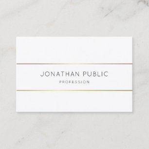 Modern Elegant Monogram Guld White-mall Visitkort