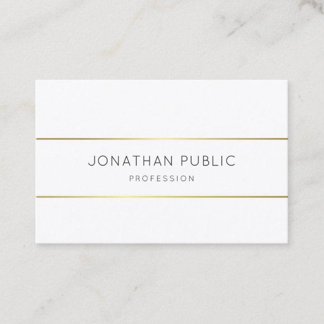 Modern Elegant Monogram Guld White-mall Visitkort (Framsida)