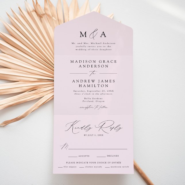 Modern Elegant Monogram Lavendel Bröllop (Skapare uppladdad)