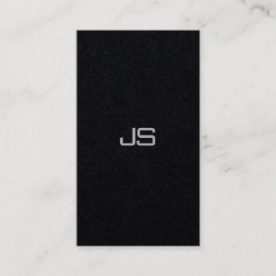 Modern Elegant Monogram Lodrät Premium Black Visitkort