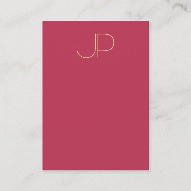 Modern Elegant Monogram-Lodrät Visitkort (Framsida)