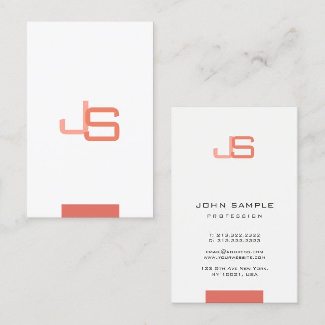 Modern Elegant Monogram-mall för Trendig Visitkort (Fram/baksida)