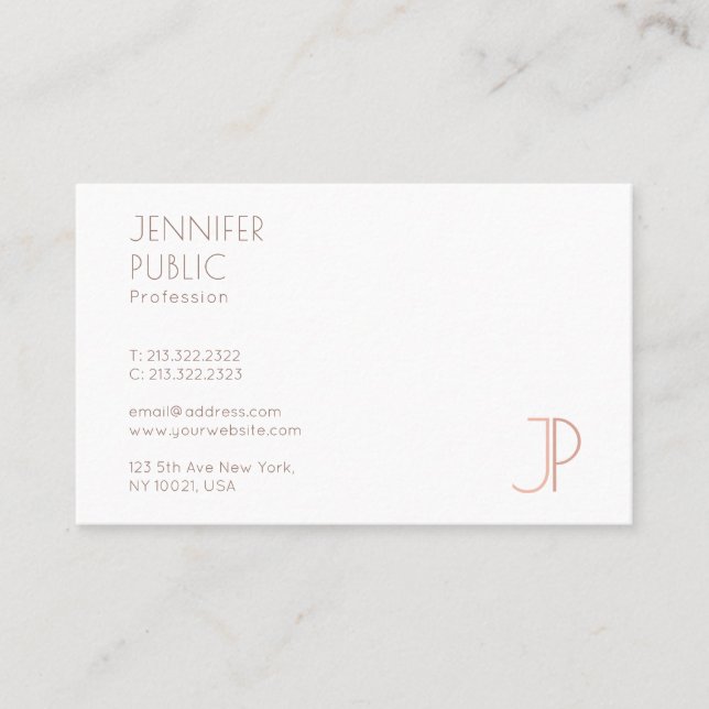 Modern Elegant Monogram-mall Professionell Busi Visitkort (Framsida)