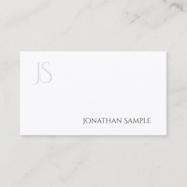 Modern Elegant Monogram Minimalistisk Design Enkel Visitkort (Framsida)
