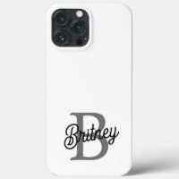 Modern Elegant Monogram Namn Black Grått-skript