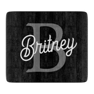 Modern Elegant Monogram Namn Black Grått-skript
