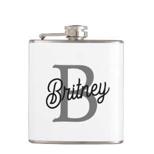 Modern Elegant Monogram Namn Black Grått-skript Fickplunta