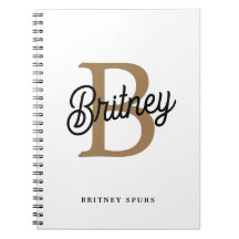 Modern Elegant Monogram Namn Black Guld