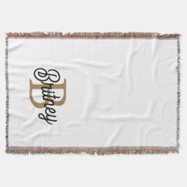 Modern Elegant Monogram Namn Black Guld Filt