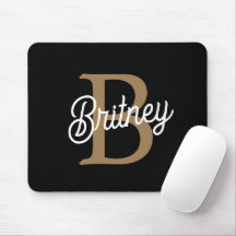 Modern Elegant Monogram Namn Black Guld