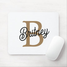 Modern Elegant Monogram Namn Black Guld