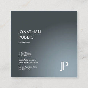 Modern Elegant Monogram Plain Trendig Design Luxur Fyrkantigt Visitkort