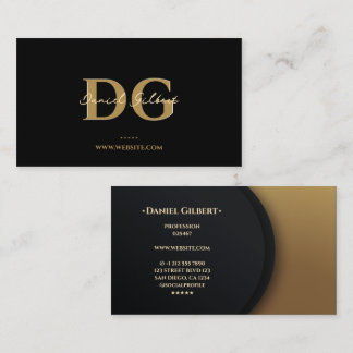 Modern Elegant Monogram Professionell Guld Visitkort