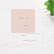 Modern Elegant Monogram  Rosa Guld Gift Card