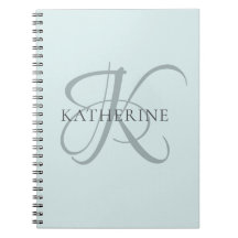 Modern Elegant, monogram, skript Aqua Blue