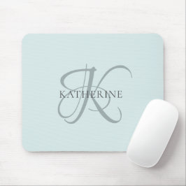 Modern Elegant, monogram, skript Aqua Blue Musmatta