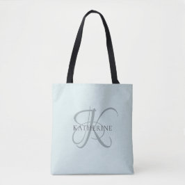 Modern Elegant, monogram, skript Aqua Blue Tygkasse