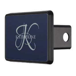 Modern Elegant, monogram, svart marin skrift Dragkroksskydd