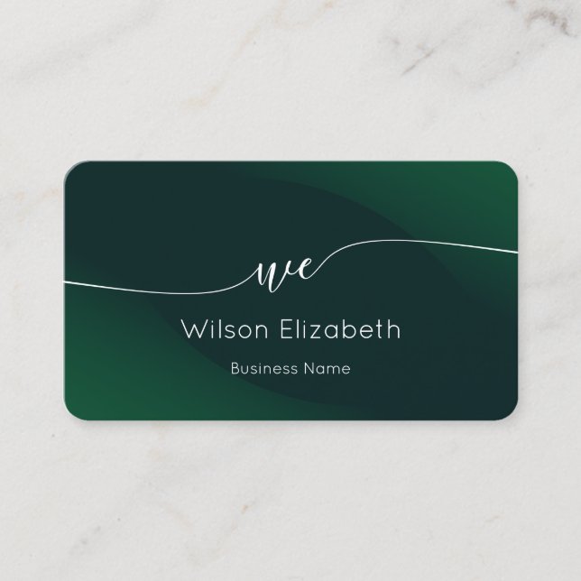Modern elegant monogram svart och vit QR-kod Visitkort (Framsida)