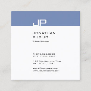 Modern Elegant Monogram Trendig Sleek Design Plain Fyrkantigt Visitkort
